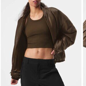 ALO Faux Leather Premier Bomber